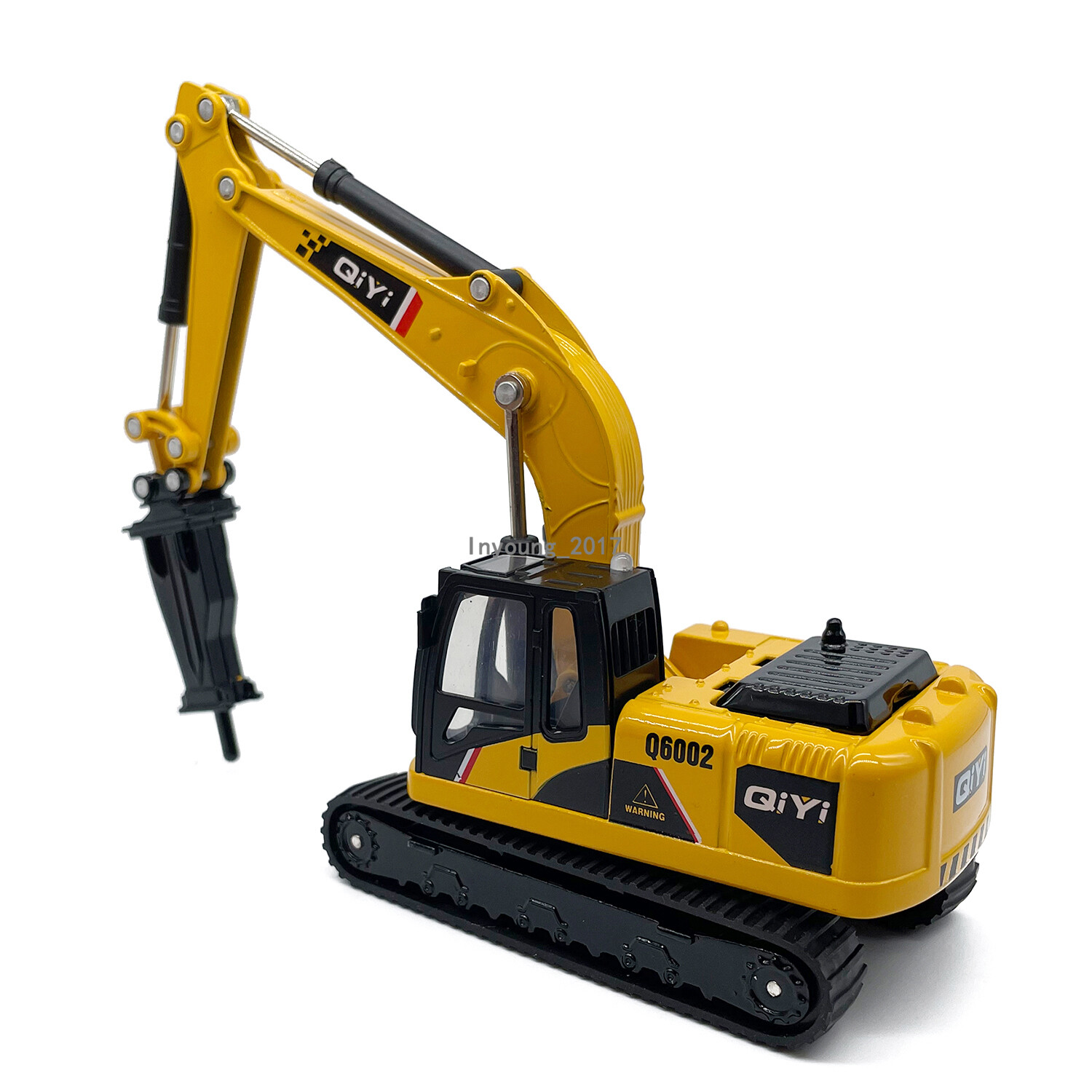 1:60 Drill Excavator Toy Model Diecast Construction Vehicle Toy Excavator Yellow