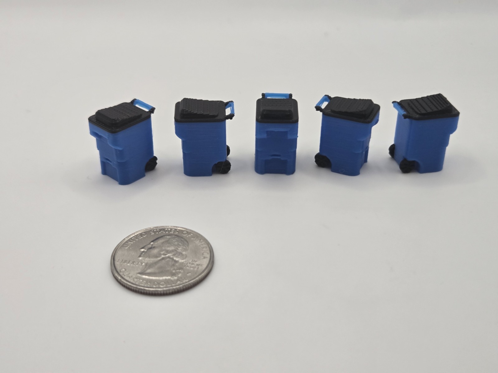 1/64 Scale Trash Bins *5 Pack* in Blue