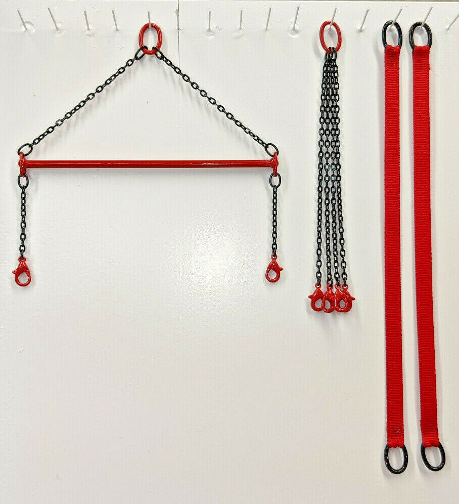 4&Prime; Spreader Bar, Straps & 4 Leg Lift Sling. Authentic Manitowoc Red. 1/50th