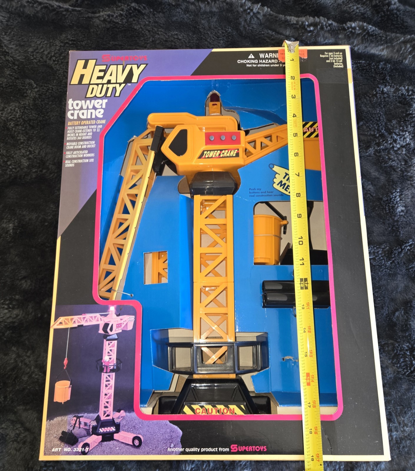 SUPERTOYS HEAVY DUTY TOWER CRANE #3321-T Vintage (1998) new in box B-OPERATED