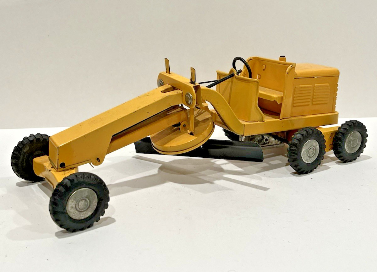 Vintage Japan Tin Friction Toy Adams Motor Road Grader – Nice / Working