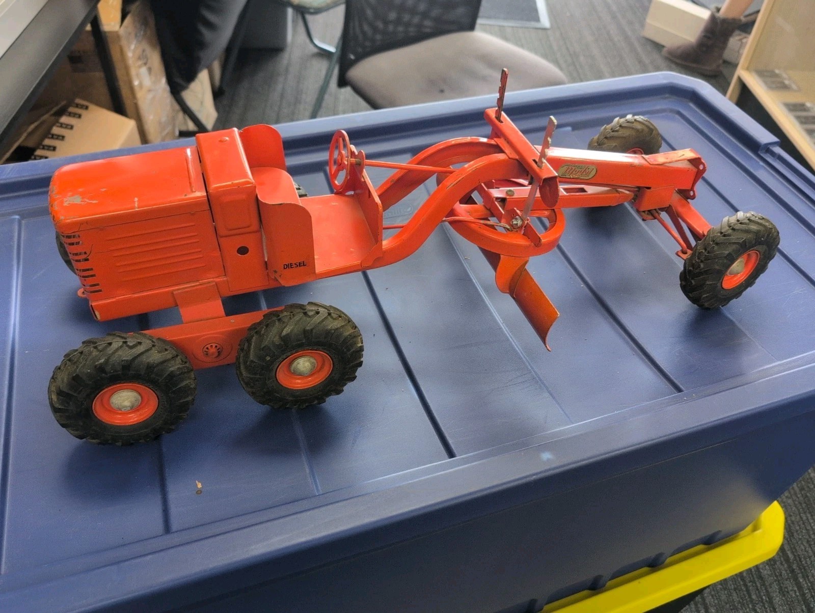 Doepke Model Toys Adams 512 Road Grader Diesel Motor Steel 1950&rsquo;s Vintage
