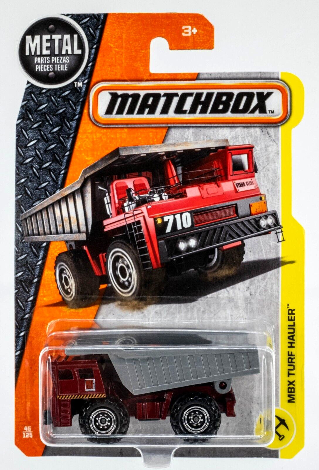 2017 Matchbox #45 (Faun) MBX Turf Hauler™ RED | J CONSTRUCTION | MINT