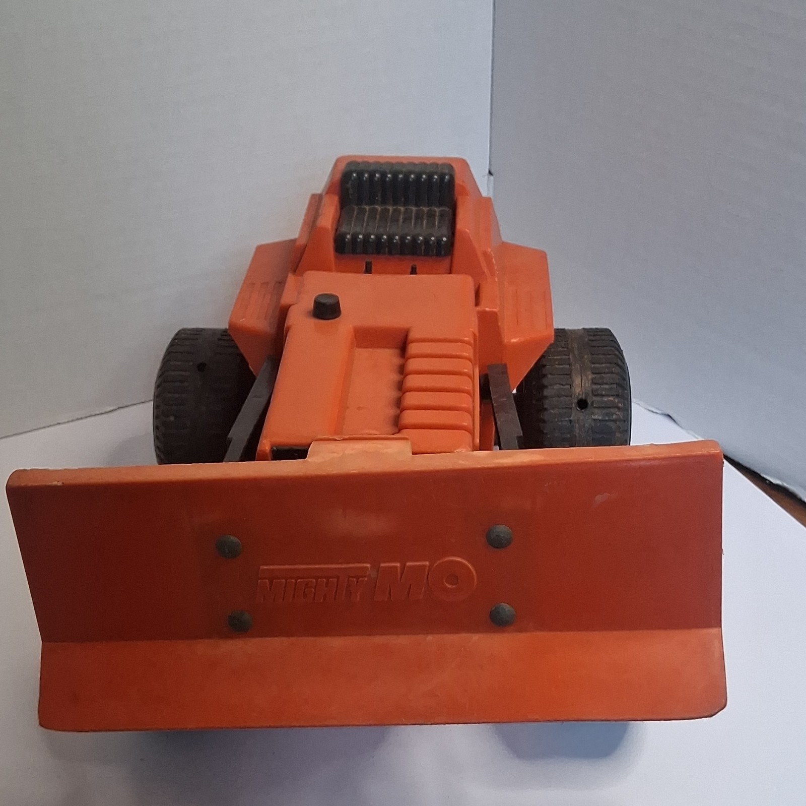 Tonka Vintage Orange Plastic Dozer Construction Vehicle Toy – Black/Gray
