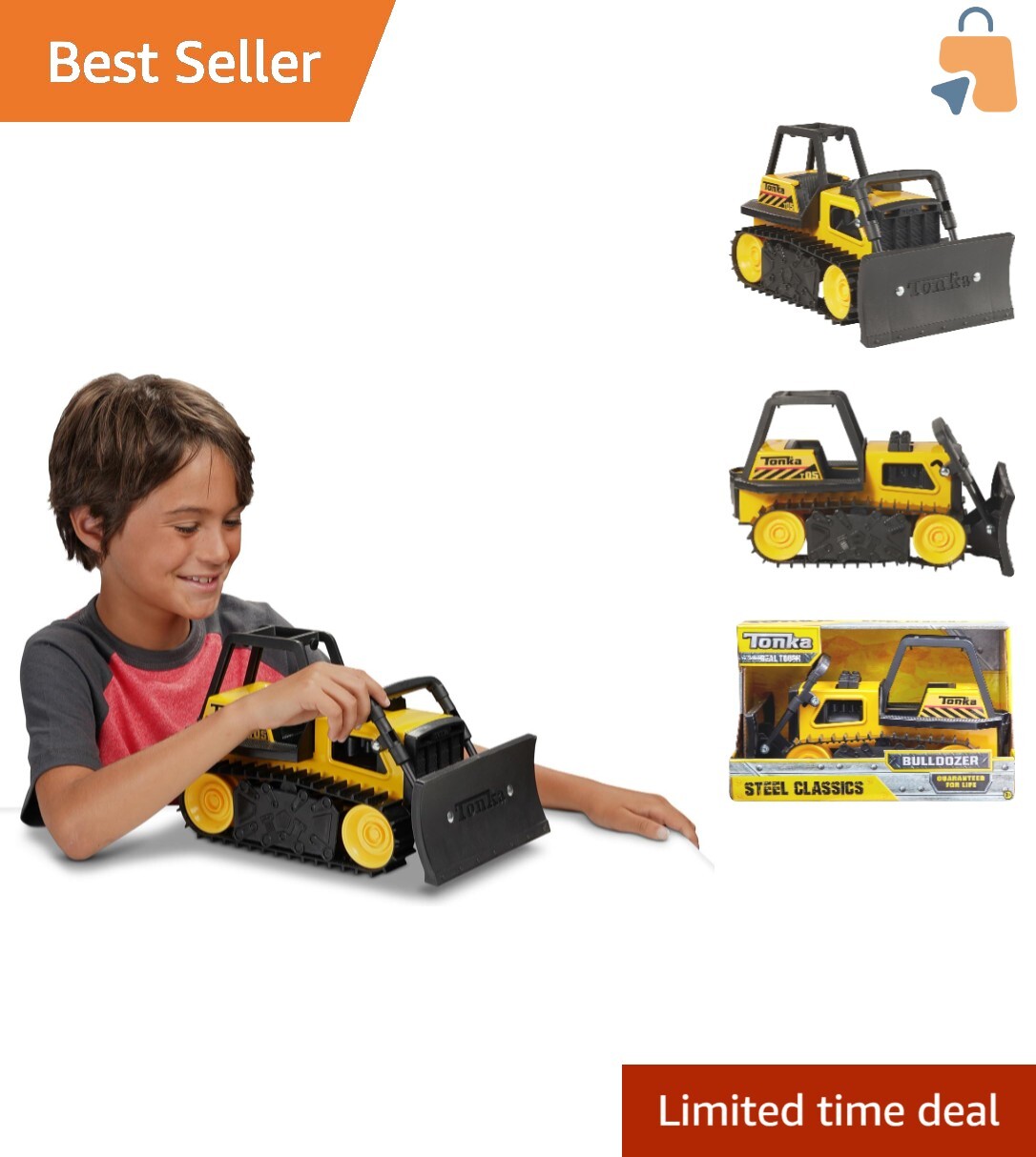 Life-Guaranteed Steel Bulldozer Vehicle for Kids – 12.5 x 7.5 x 7.4 Inches