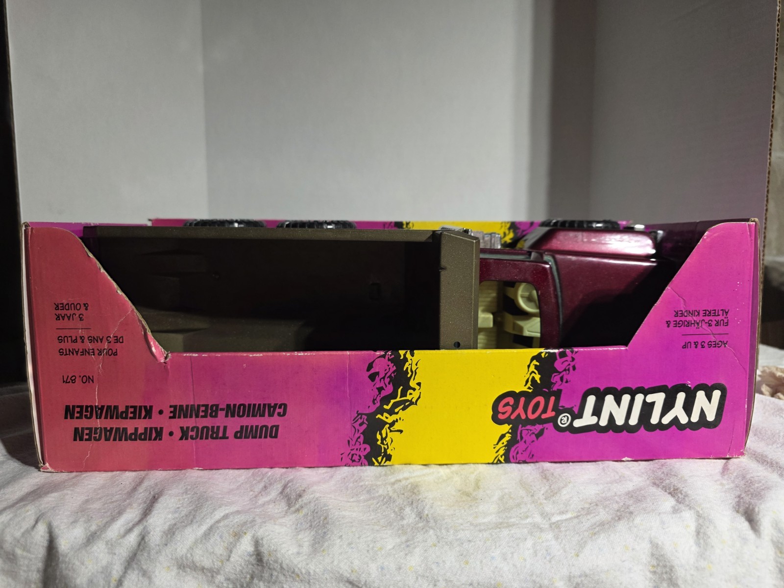 Nylint 871 Dump Truck Steel Maroon Gold Heavy-Duty Tires 1996 Toy