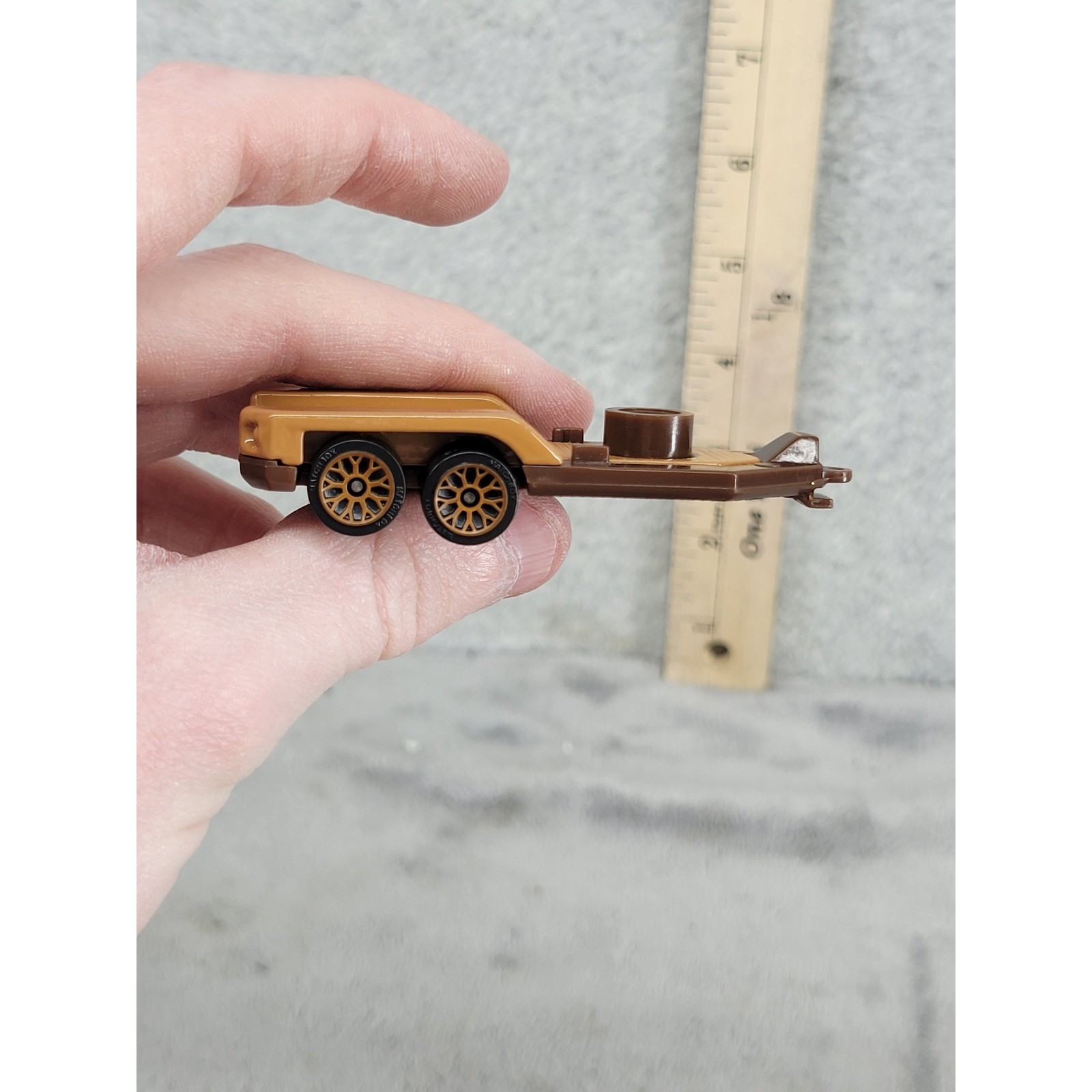 Matchbox 2005 Brown Tan Excavator Trailer Diecast Construction Vehicle Part