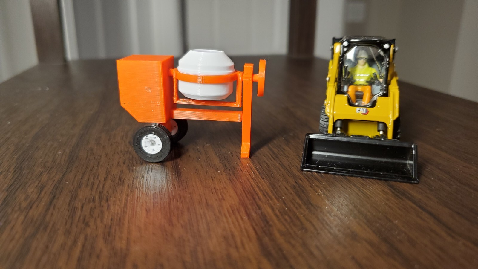 Custom 1/50 Scale Posable 12CF Concrete Mixer in Red