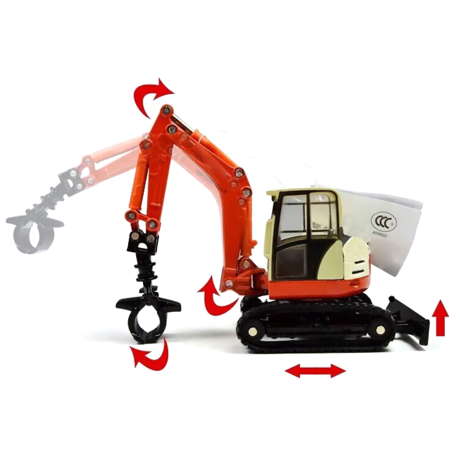 17cm Alloy 1/50 Tracked Wood Grabbers Heavy Construction Vehicle Model Ornament