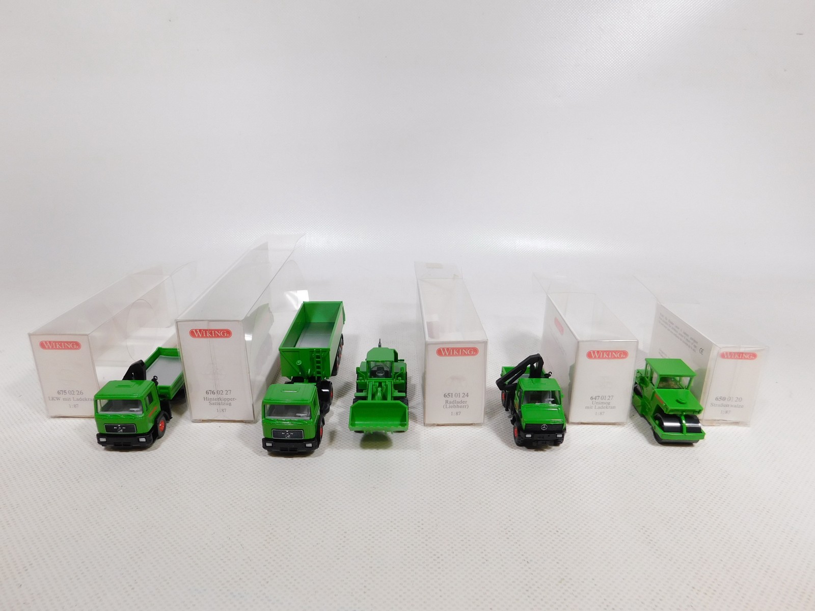 5x Wiking H0 1:87 Truck etc Man MB Unimog Liebherr Wimo Building Mint + Box #