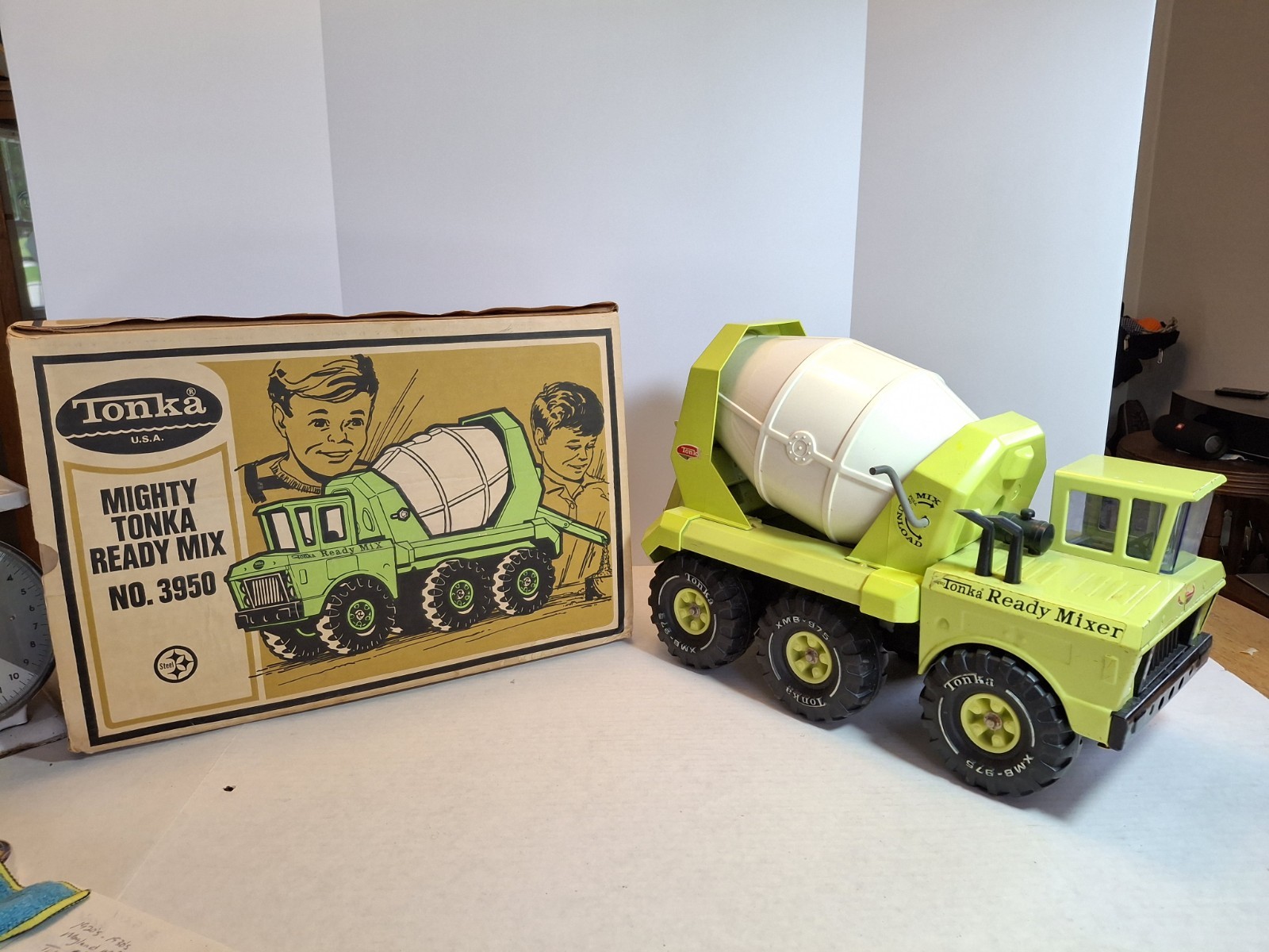 Tonka Mighty Tonka Ready Mix Cement Mixer Truck No. 3950 w/ Box