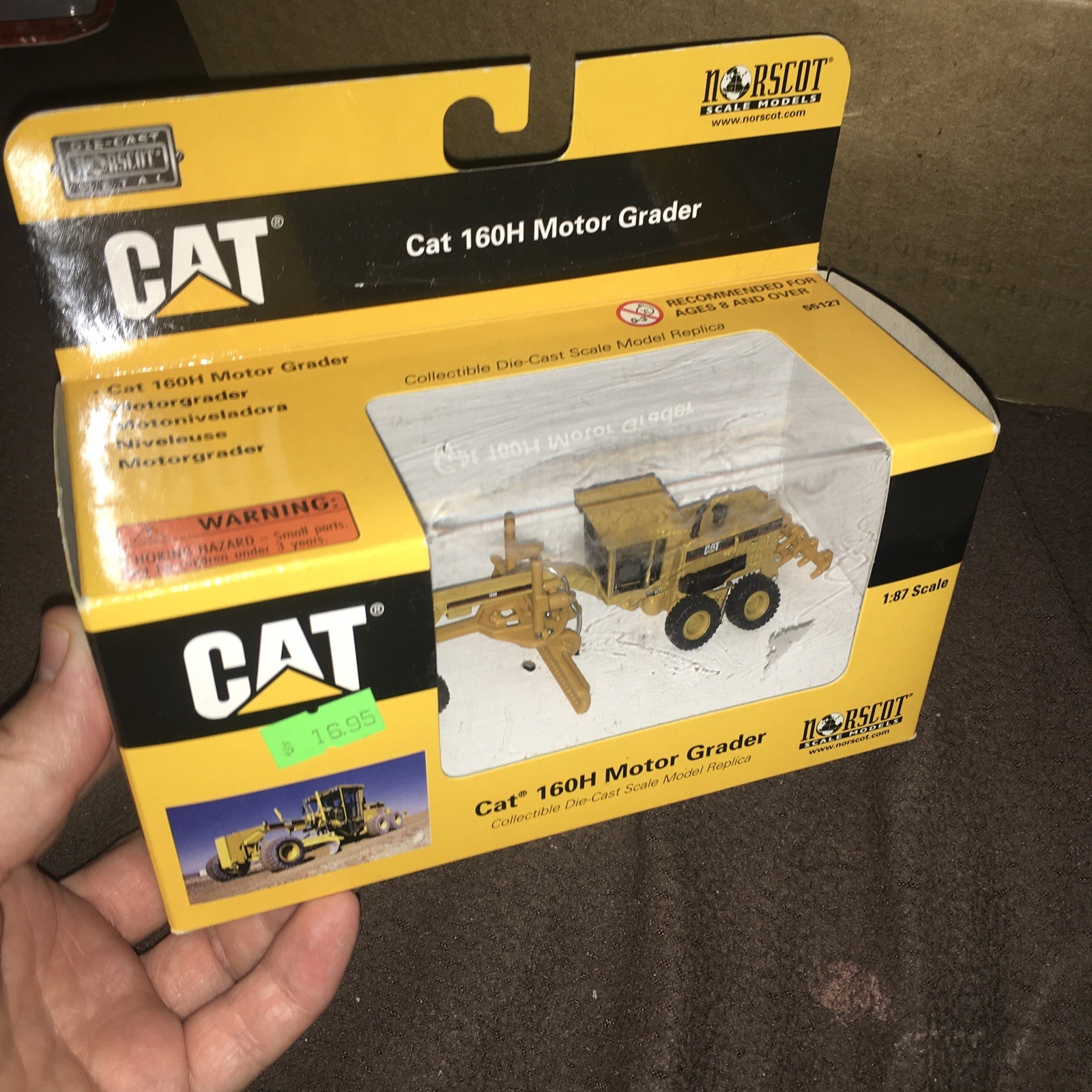 Norscot Caterpillar Cat 160h Motor Grader Die-Cast 1/87 HO Scale 55127 New