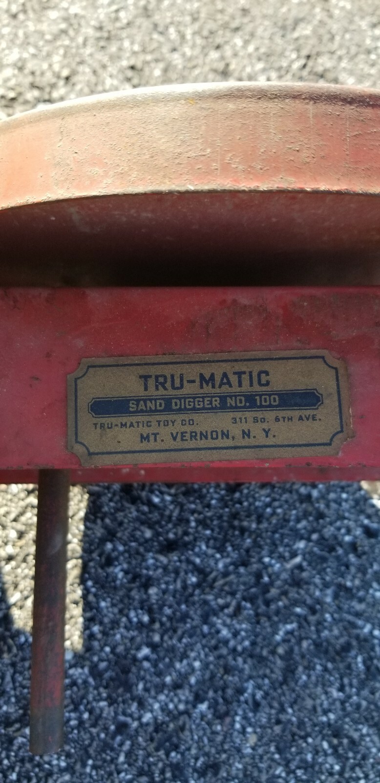 1940&rsquo;s Tru-Matic Sand Digger Shovel Ride On Toy metal vintage