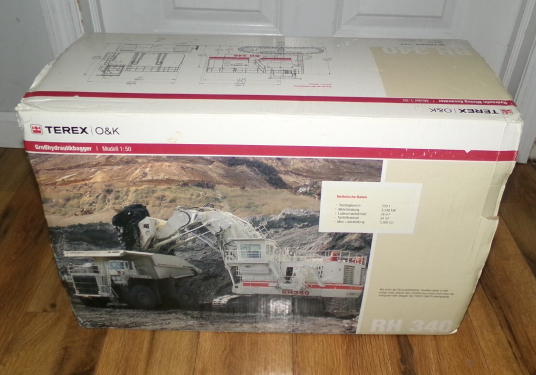 **DAMAGED** Terex O&K RH340 Mining Front Shovel Brami 1:50 Diecast Model #25008