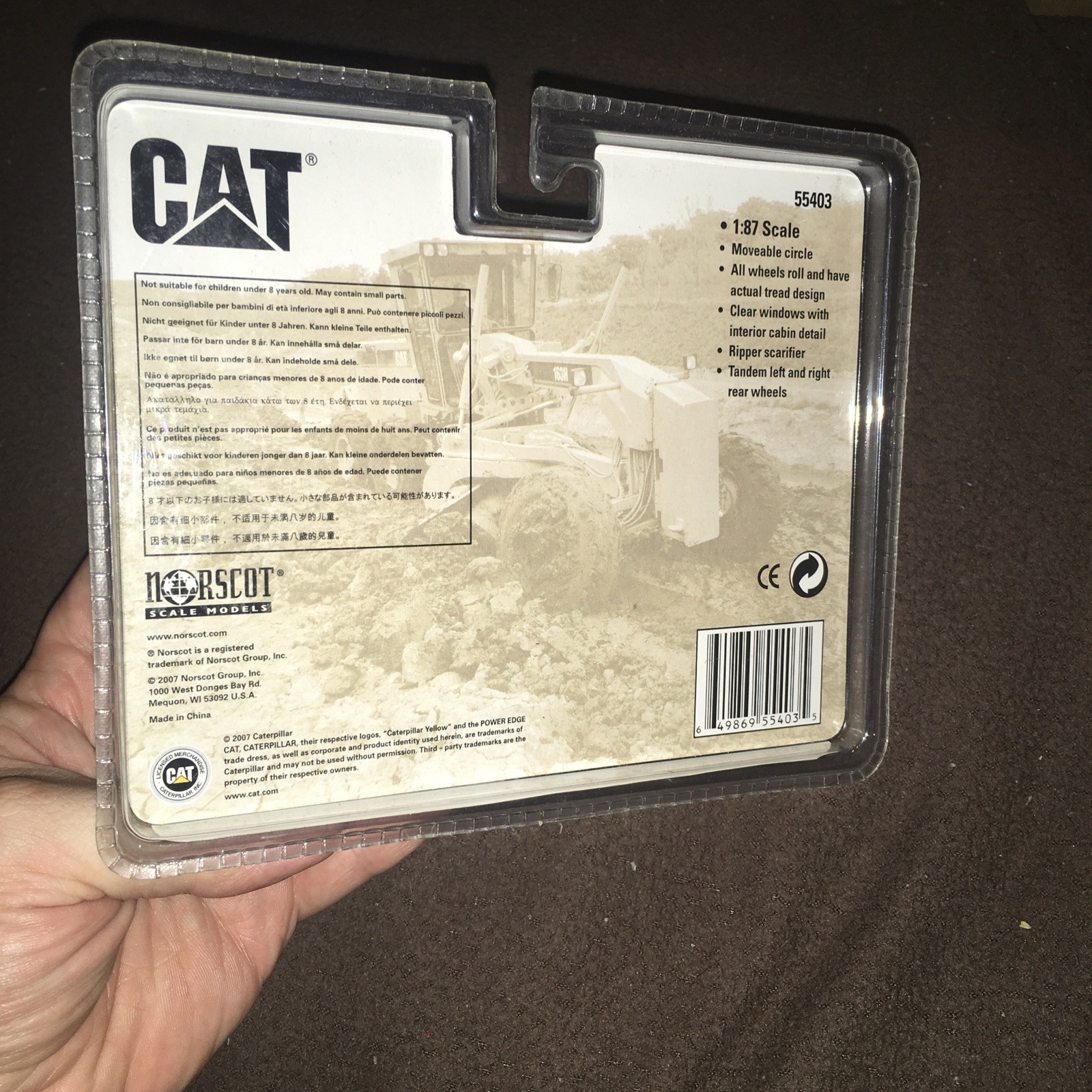 2007 NORSCOTT CAT 163H Motor Grader HO 1:87 55403 Unopened Box