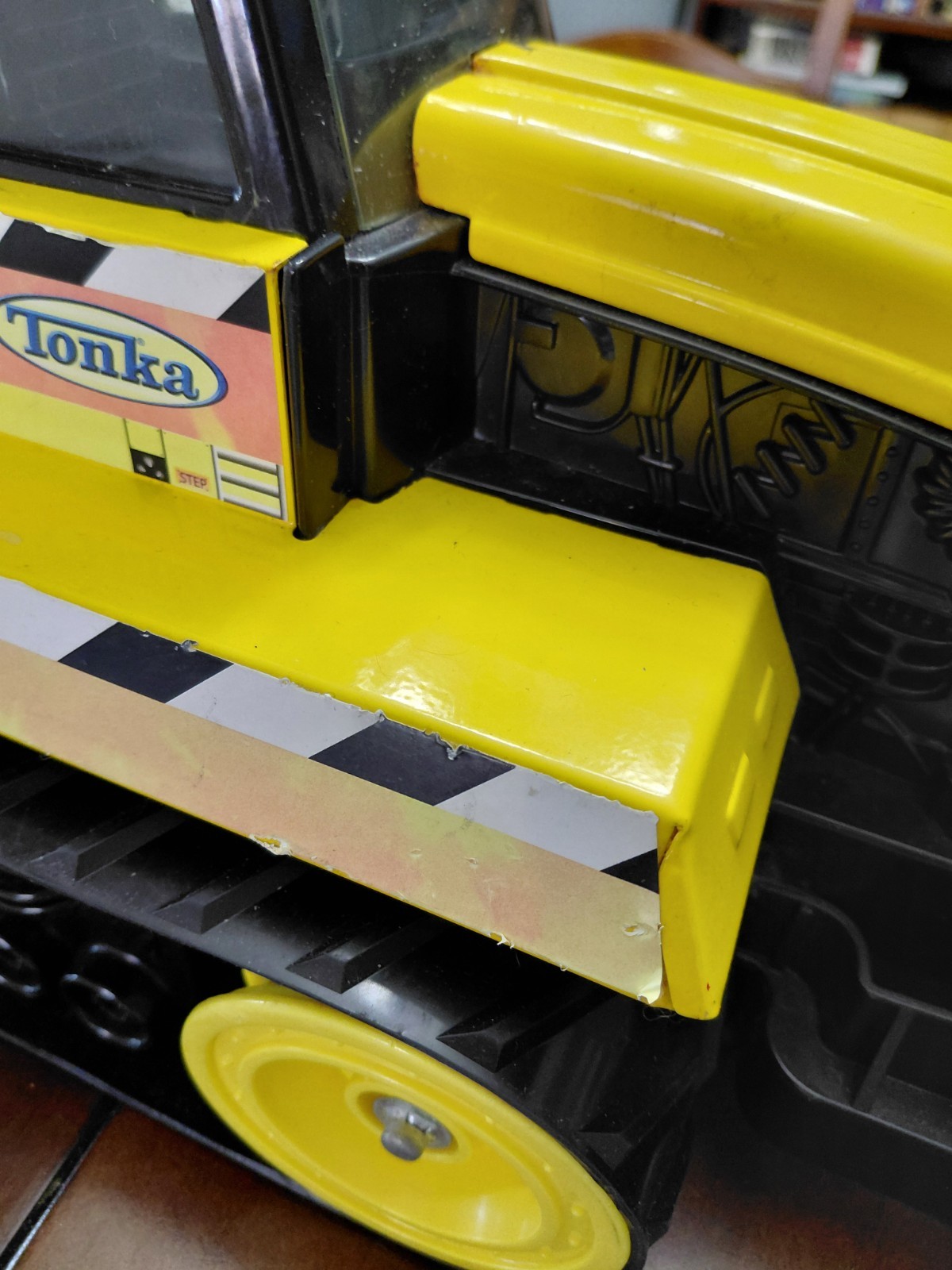 Vintage 1999 Tonka 738 Black And Yellow Bulldozer Metal And Plastic