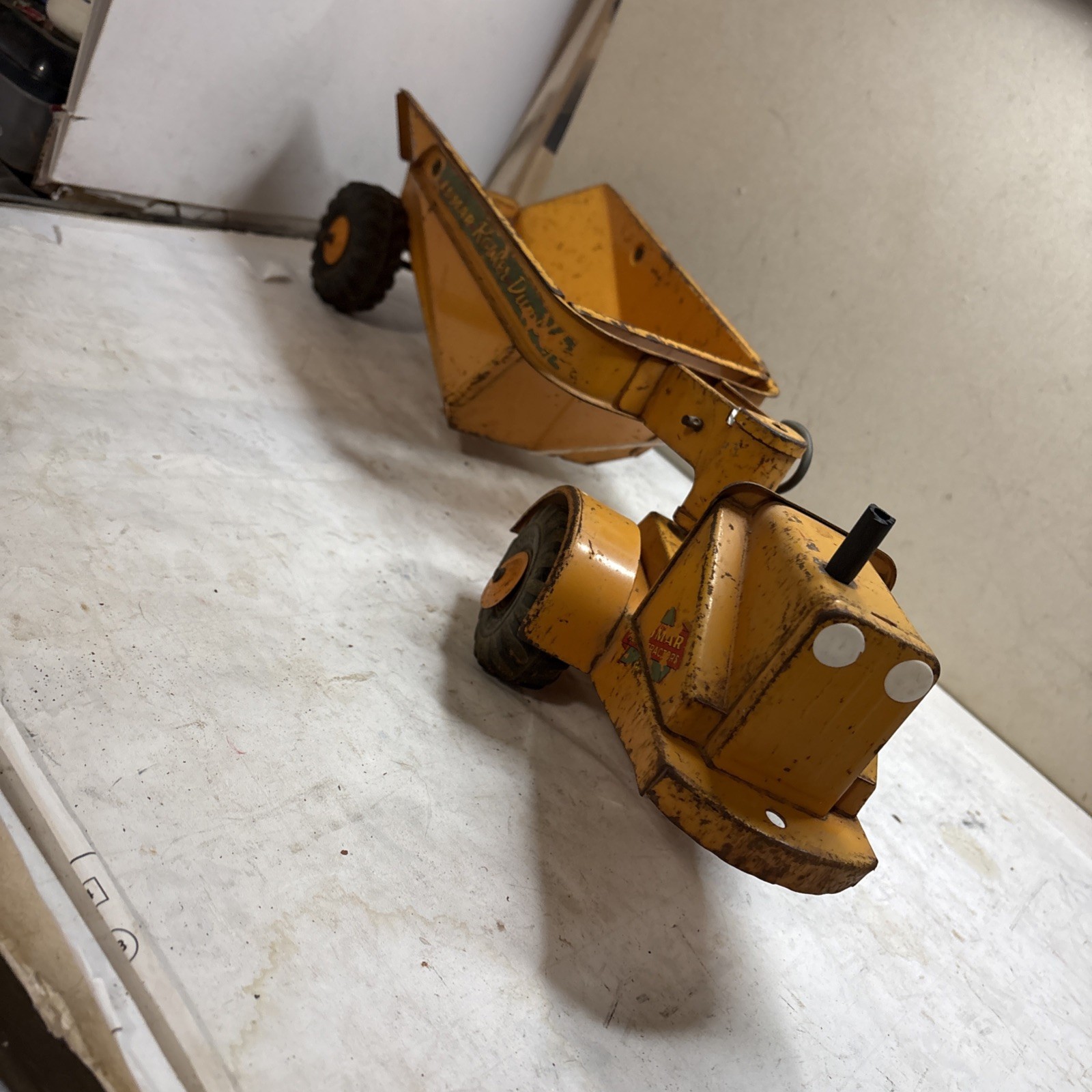 Vintage Marx Lumar Earth Hauler Pressed Steel Loader Vehicle Toy 18”Long