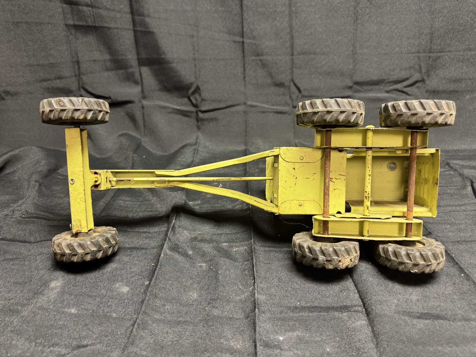 Vintage Tonka Road Grader Hi-Way Dept Pressed Lime Yellow 1959-1963 #600 17&Prime;