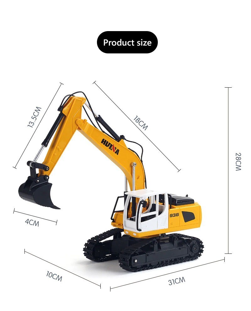 Huina 1:24 Remote Control Cars Trucks Simulation 6CH Excavator Gift For kids New