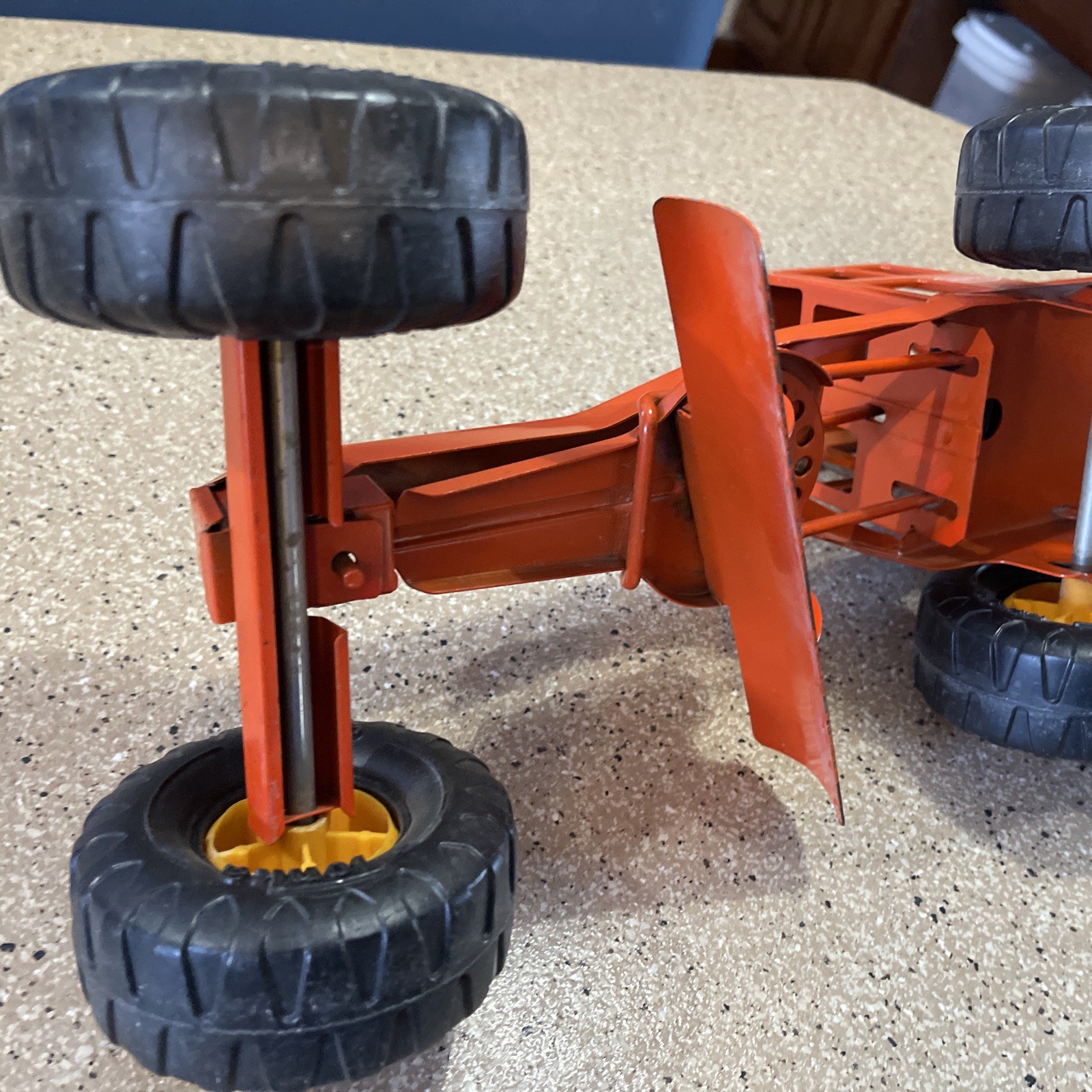 VTG 1970’s Tonka Pressed Steel Orange Road Grader- MR-970 Wheels