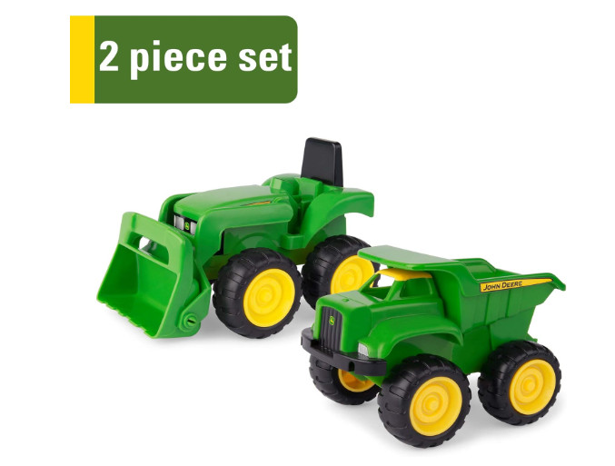 Dump Truck Toy and Tractor Toy with Loader – Kids Outdoor Toys – 2 Count