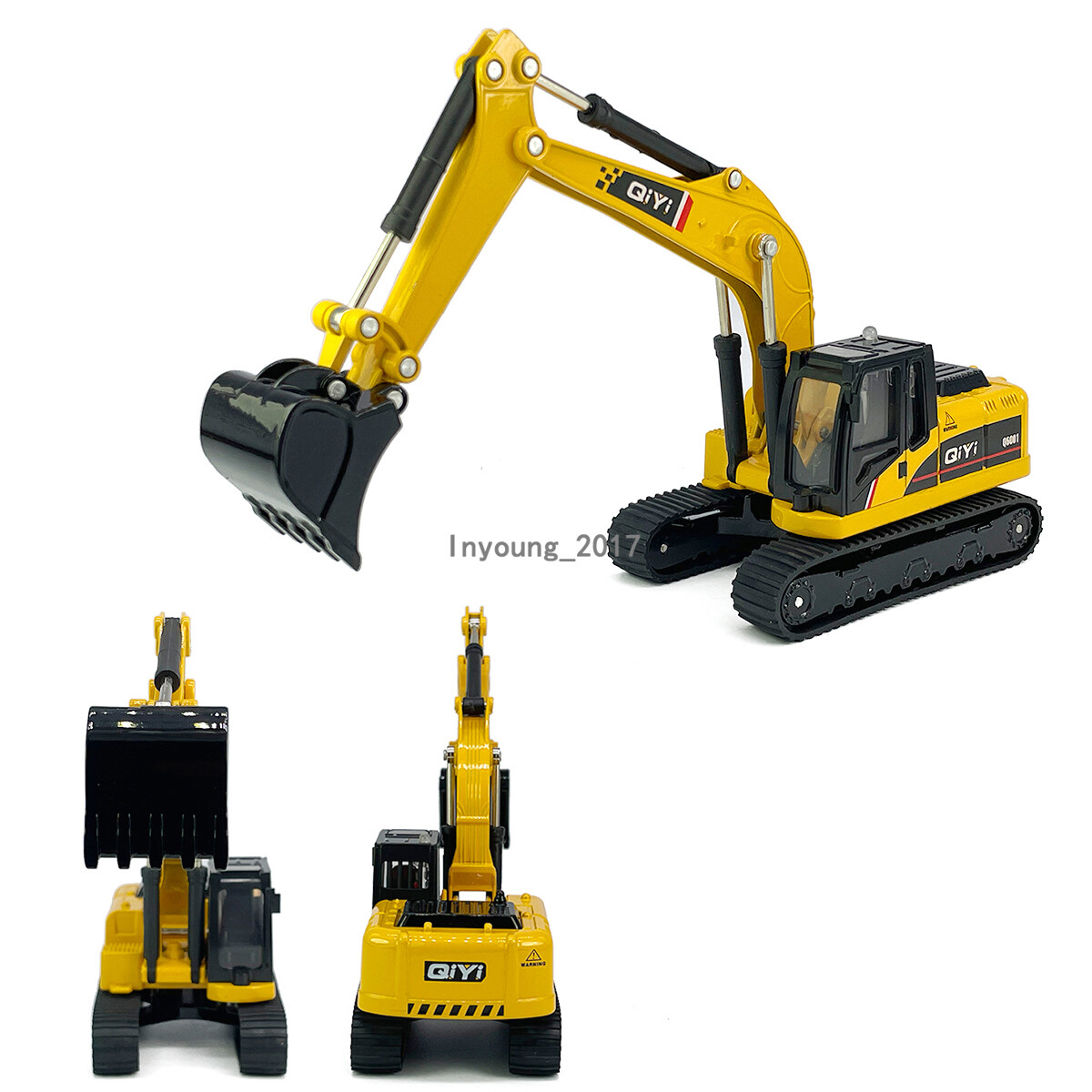Excavator Toy Model Diecast Construction Equipment Toys with Light Sound Yellow