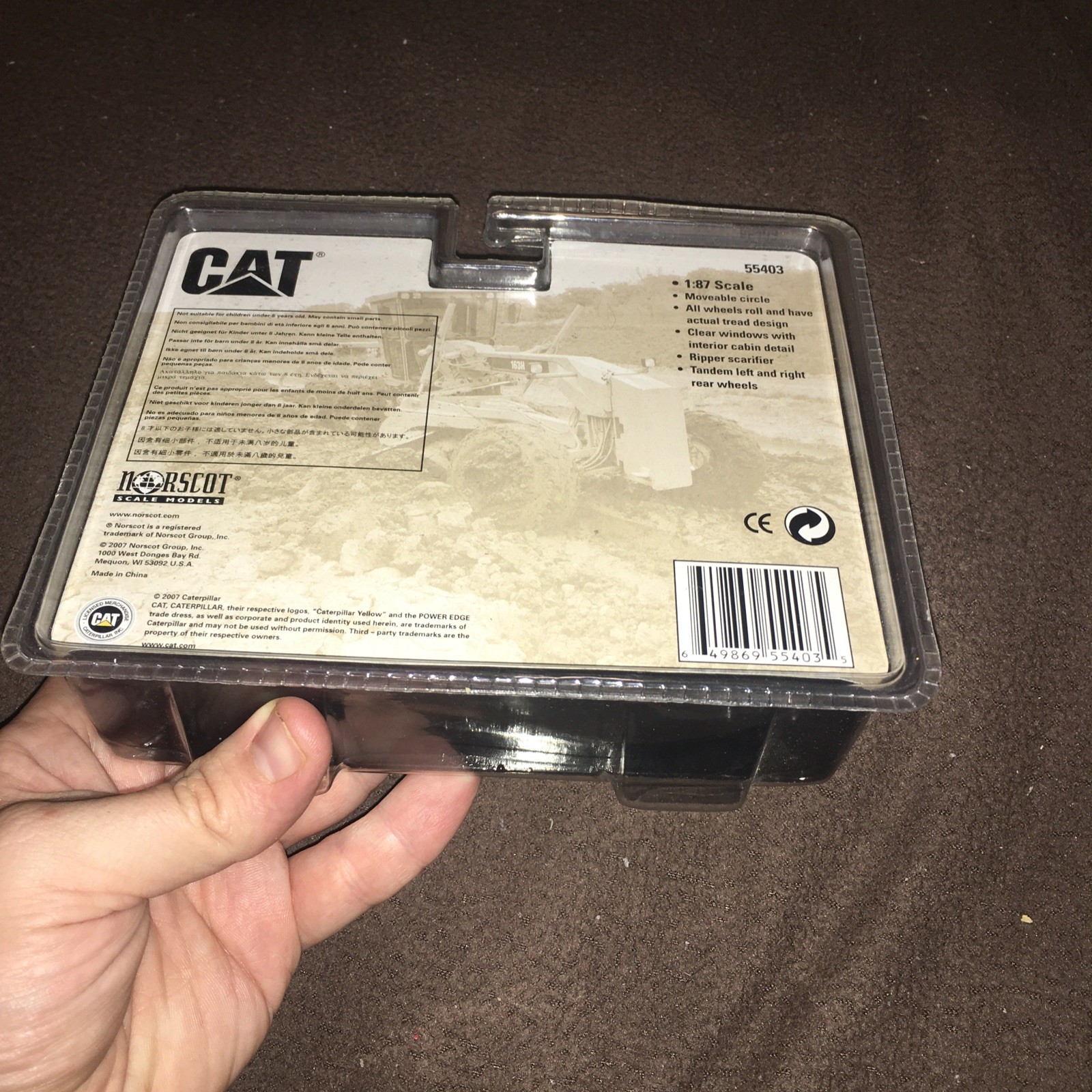2007 NORSCOTT CAT 163H Motor Grader HO 1:87 55403 Unopened Box