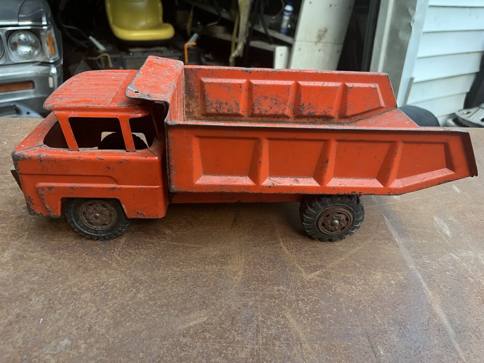 Marx Orange Metal Toy Dump Truck