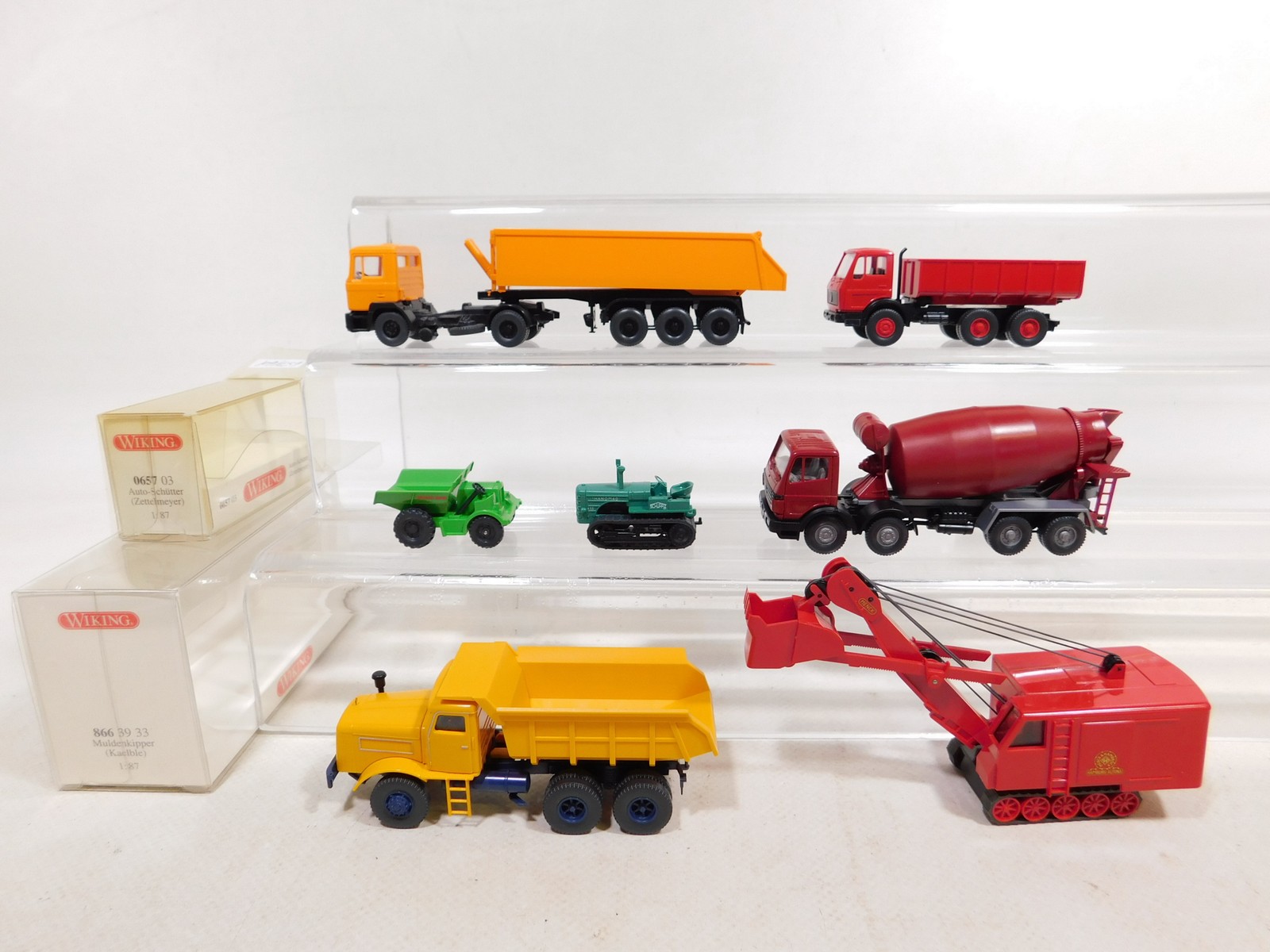 7x Wiking H0 1:87 Model 866 Tipper Kaelble MB etc Sg / Mint + 2x Box # DX413-0.5