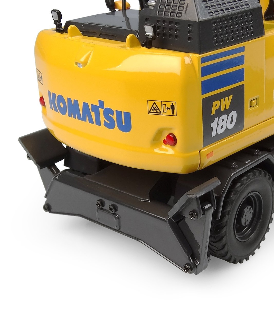 Universal Hobbies 1:50 Komatsu PW180-11 Hydraulic Wheeled Excavator W/2 Access