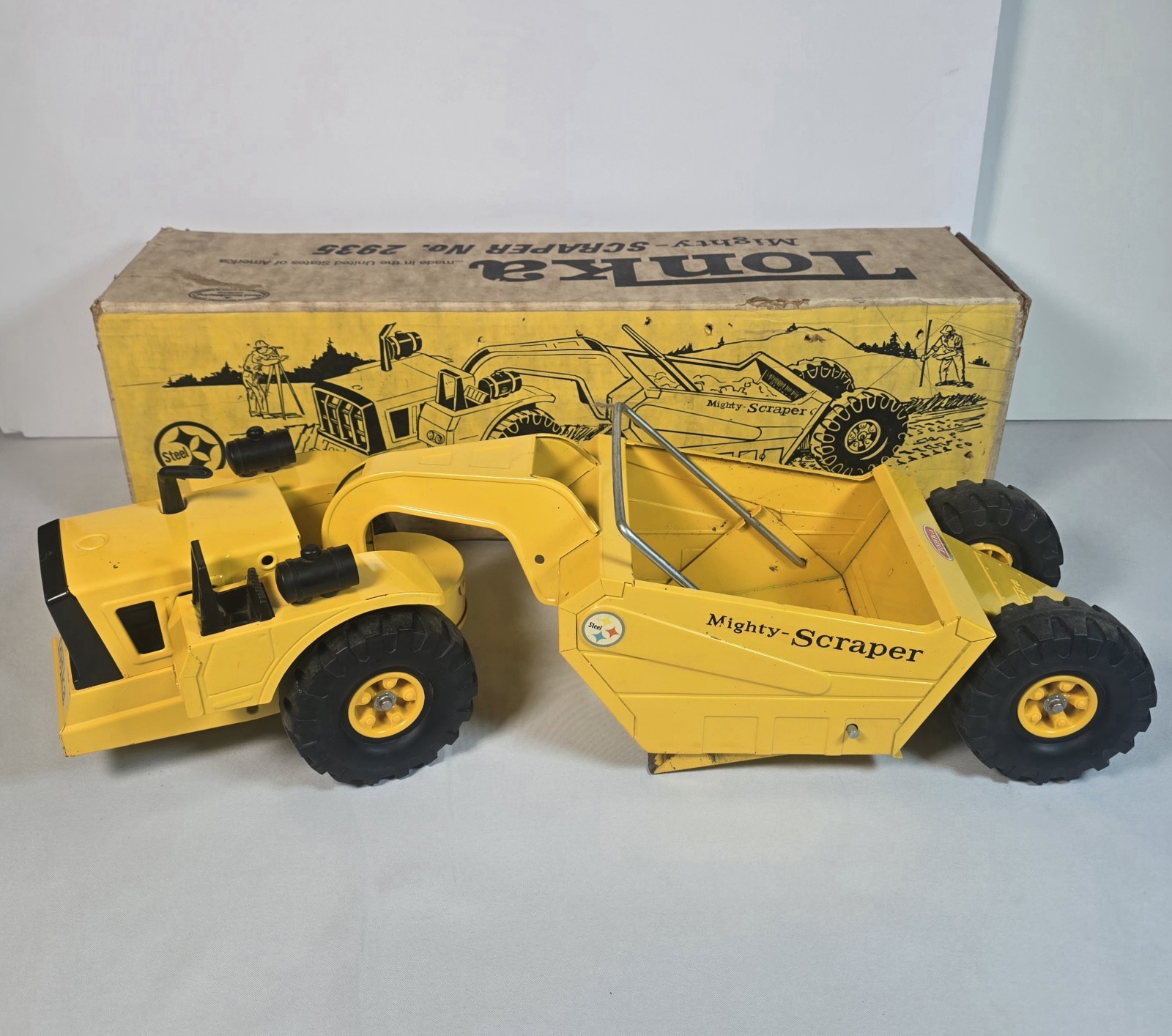 Vintage Tonka Truck Mighty Scraper Road Construction Truck Steel Pressed 1960s
