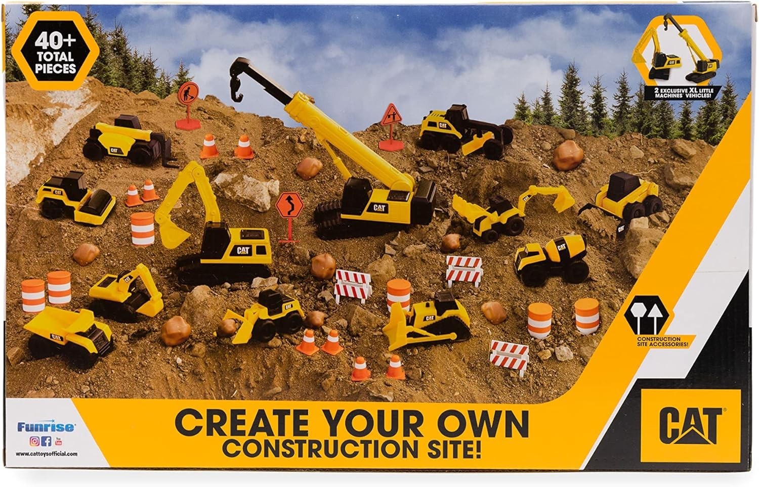 CAT Construction Mega Set: 41-Piece STEM Toy with XL Crane and Vehicles for Kids