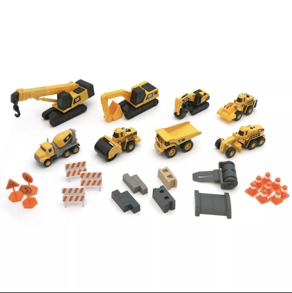 CAT Diecast Construction Vehicles Dump Trucks Playset Toys for Kids.