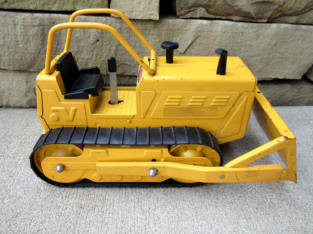 Vintage Nylint Steel Bulldozer Toy with Rubber Tracks Jumbo Dozer