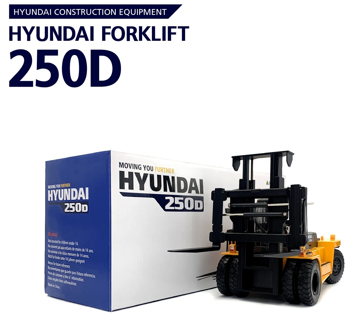 HYUNDAI 1/30 250D FORKLIFT TRUCK Die-cast Miniature Construction Vehicle Car set
