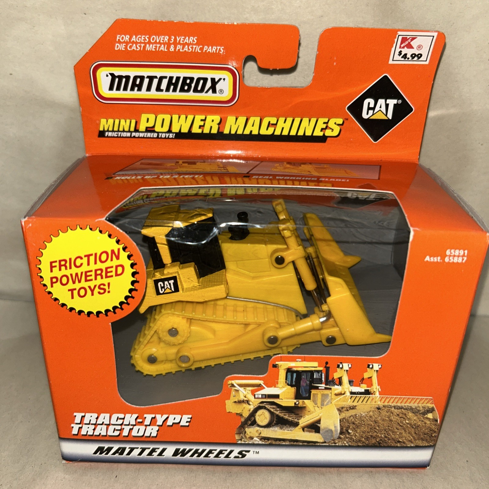 Matchbox Mini Power Machines CAT Dozer Friction Powered Toys 1998 New box6