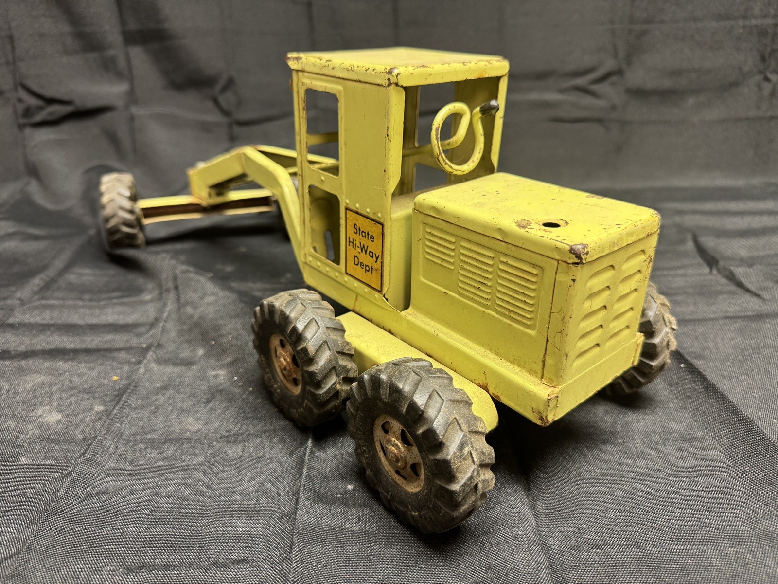 Vintage Tonka Road Grader Hi-Way Dept Pressed Lime Yellow 1959-1963 #600 17&Prime;