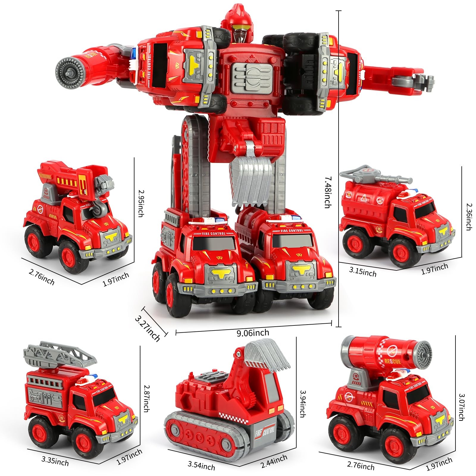 Toys for 3 4 5 6 Year Old Boys– 5-in-1 Detachable Construction Vehicles Set–T…