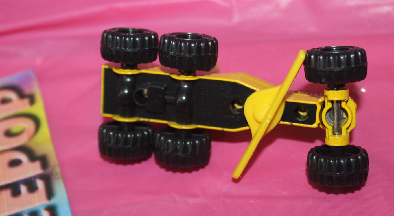Vintage Yellow Tonka Toy Road Grader Construction Toy 1994 Die Cast Plastic
