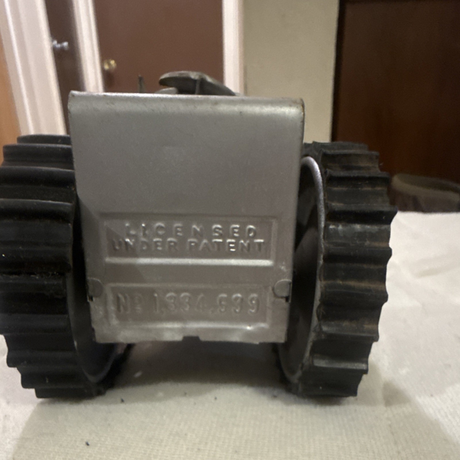 Louis Marx & Co. Pressed Steel Construction Vehicle Silver Black Vintage
