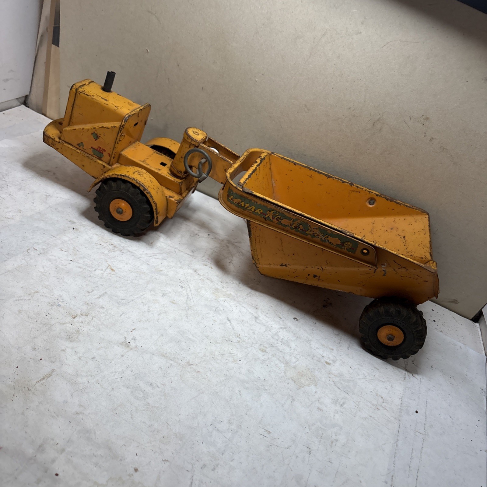 Vintage Marx Lumar Earth Hauler Pressed Steel Loader Vehicle Toy 18”Long