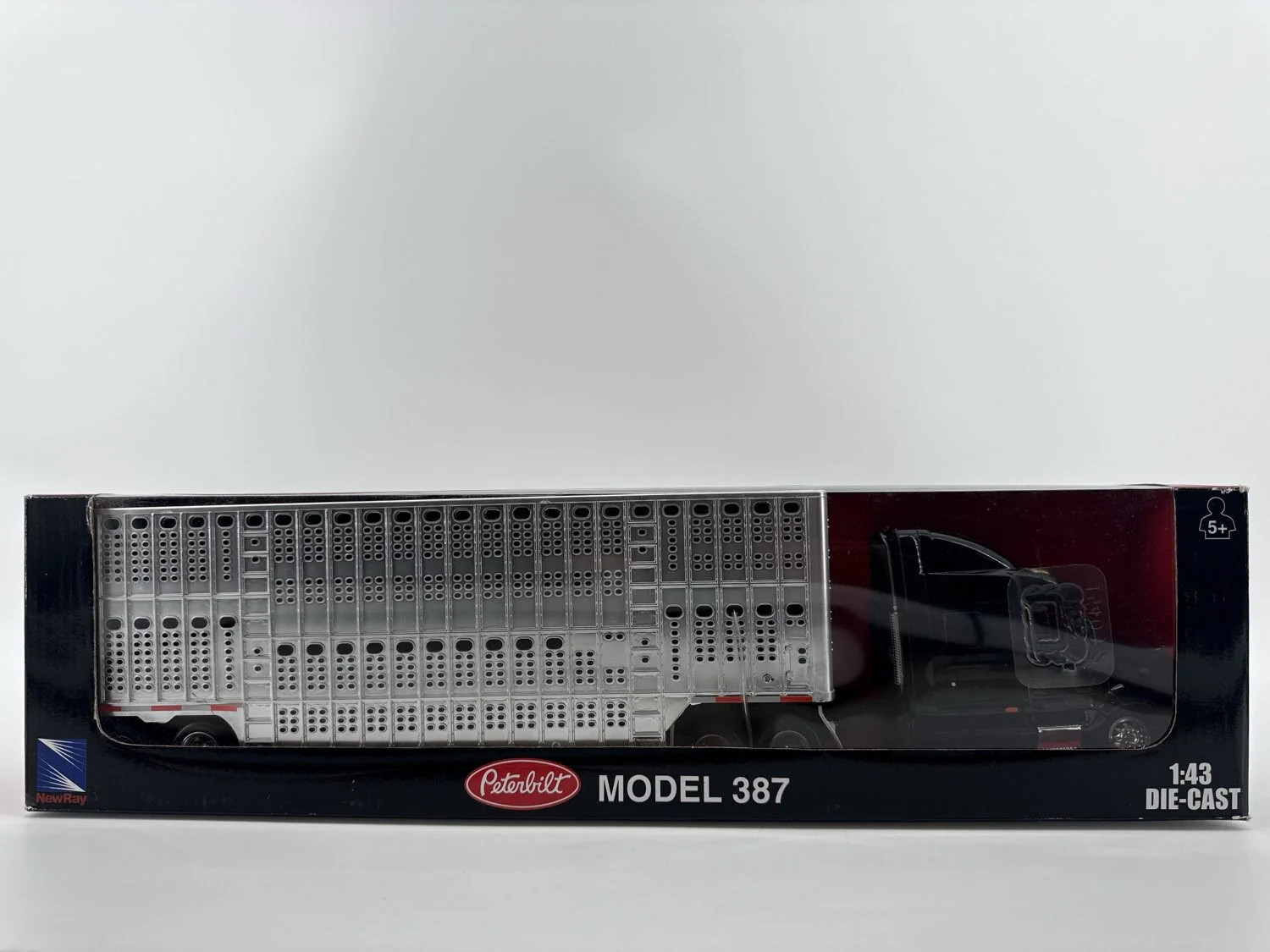 New Ray Peterbilt 387 Livestock Hauler Truck 1:43 Diecast Semi Tractor