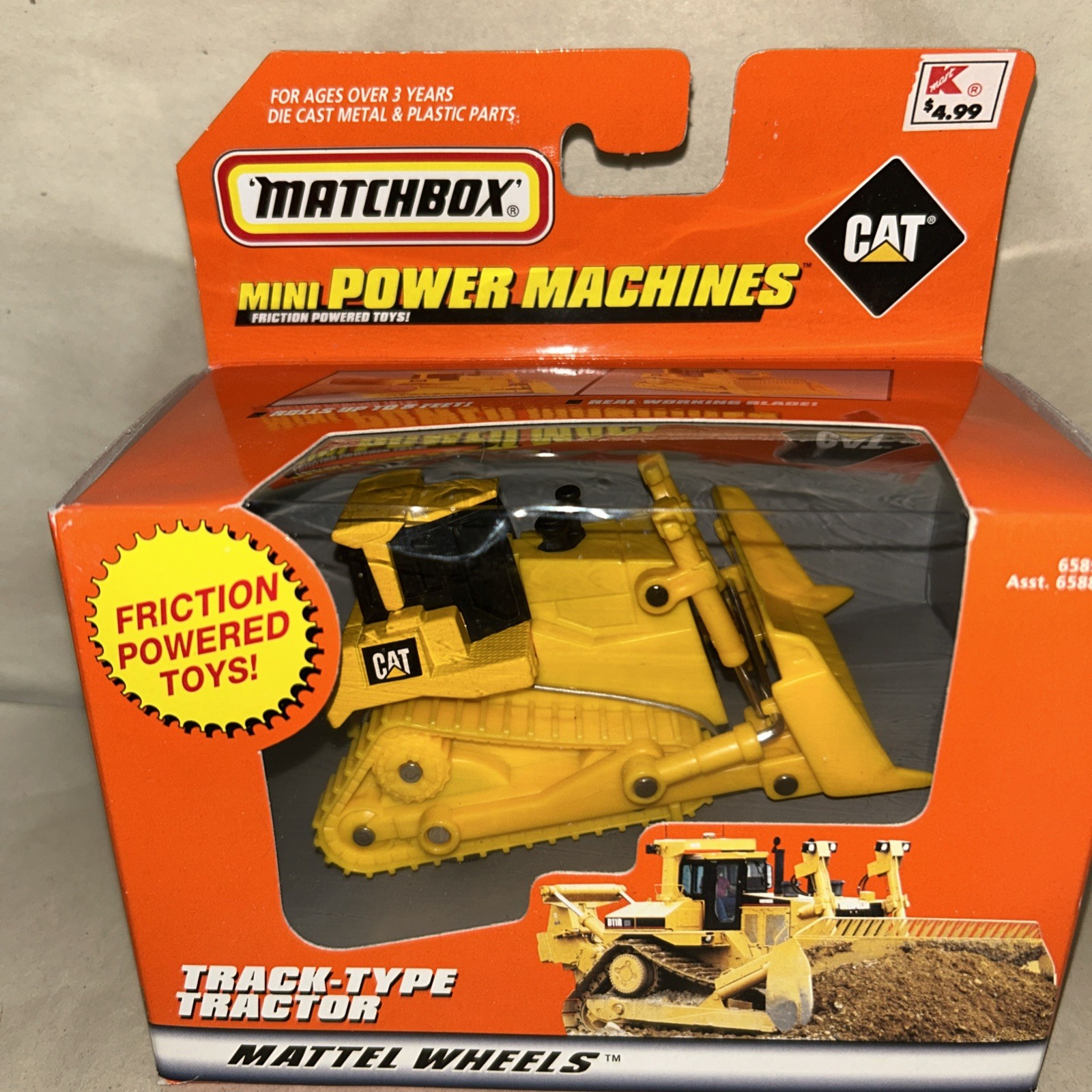 Matchbox Mini Power Machines CAT Dozer Friction Powered Toys 1998 New box6