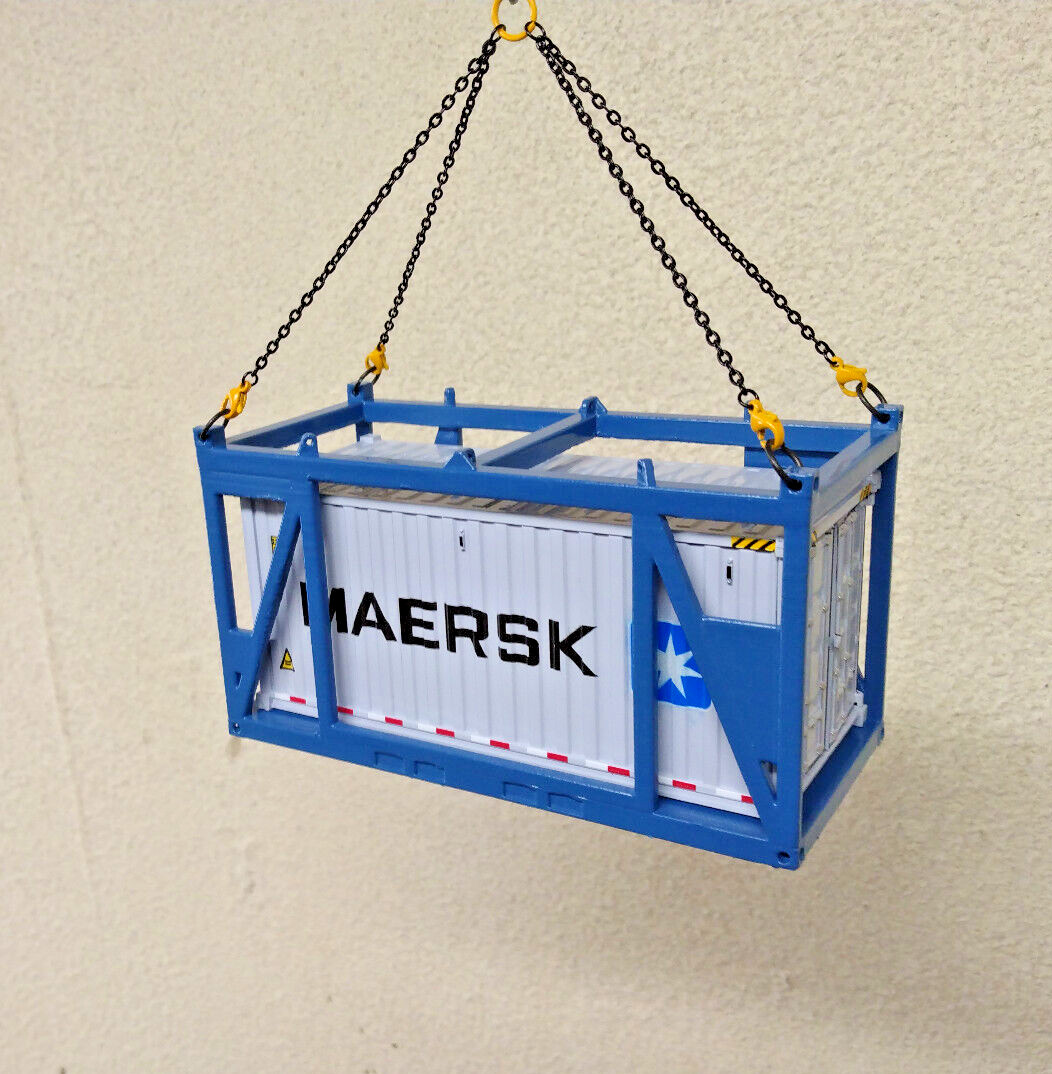 3D Printed 20&prime; Lifting Frame w/Metal Chains in Authentic Sarens Blue 1/50 1/48th