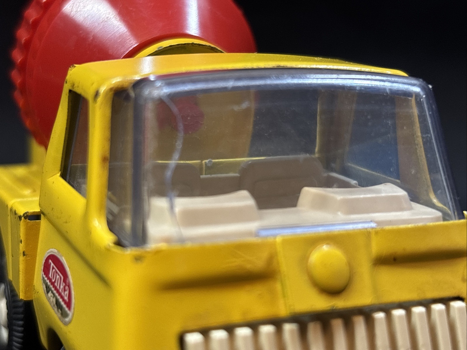 Tonka 1960s 5&Prime; Cement Mixer Truck Pressed Steel Yellow/Red MOUND