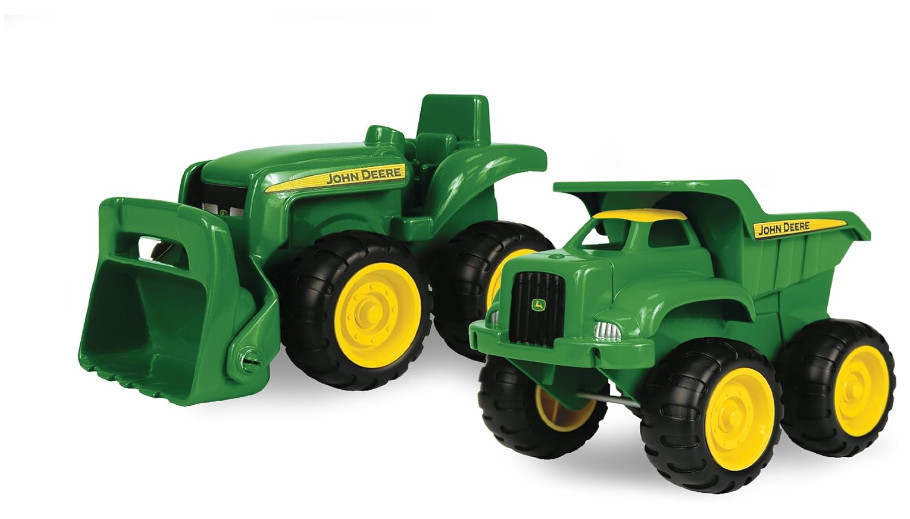 Dump Truck Toy and Tractor Toy with Loader – Kids Outdoor Toys – 2 Count