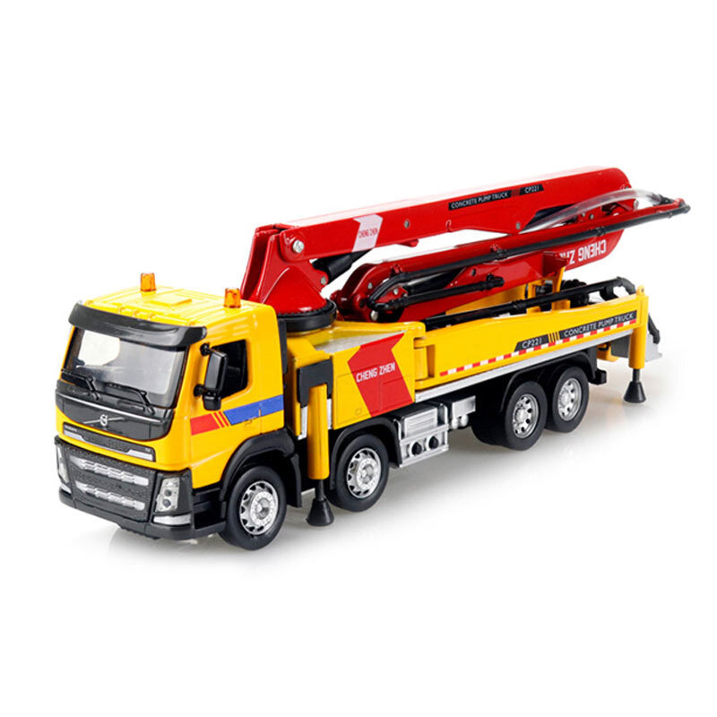 1:50 Concrete Pump Truck Toy Diecast Construction Vehicle Toys for Boys Yellow