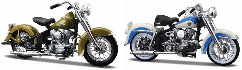 Maisto 1/18 HARLEY-DAVIDSON Hydra Glide + Duo Glide in Blue and W. #37301-B📌USA