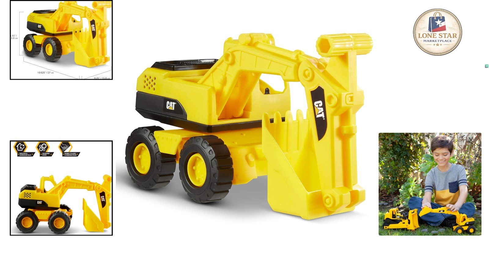 Realistic 10” Heavy-Duty Cat Excavator Toy – Ideal for Active Kids Aged 2+