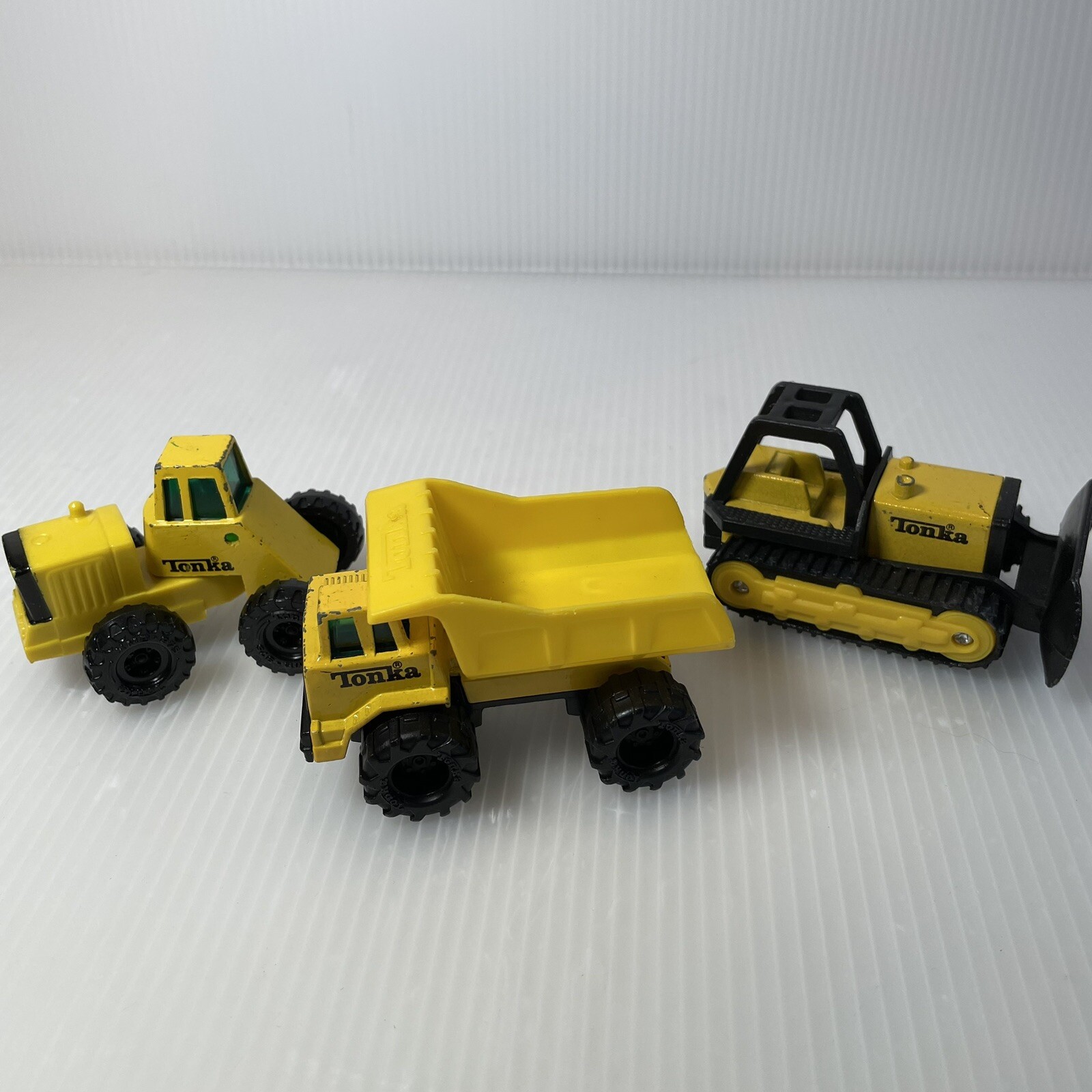 1994 Tonka Motor Road Yellow Construction Die Cast Lot Of 3